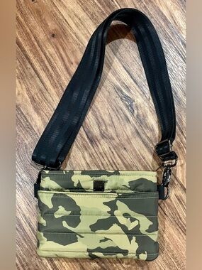 THINK ROYLN Green Camouflage Crossbody with Black Strap